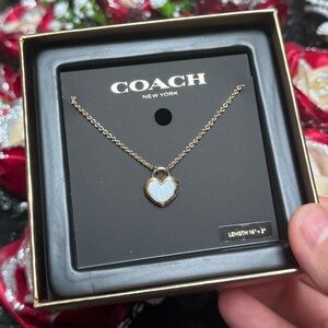 Coach Gold Heart Necklace with Dainty Chain